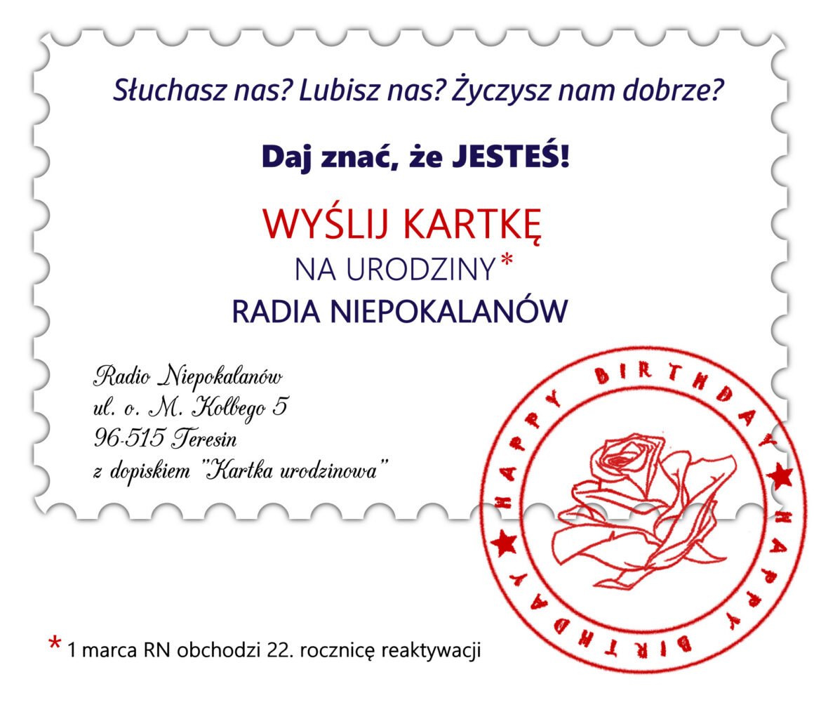 Wyślij kartkę na urodziny Radia Niepokalanów