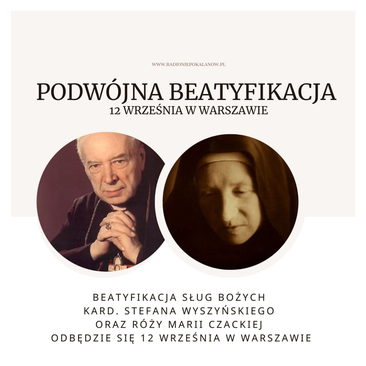 Szczegóły beatyfikacji m. Róży Czackiej i kard. Stefana Wyszyńskiego