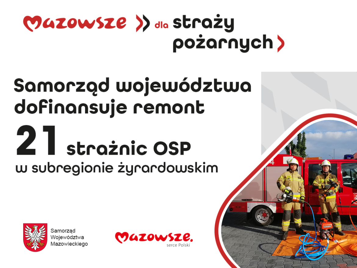 Samorząd Mazowsza wesprze modernizację 21 strażnic OSP z subregionu żyrardowskiego