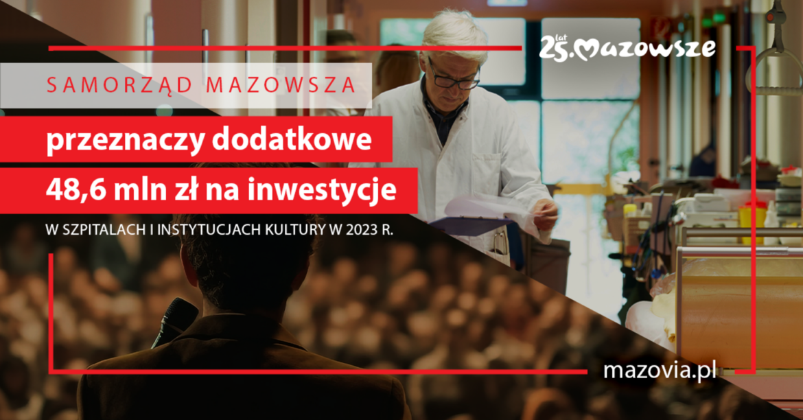 Kolejne 48,6 mln zł w 2023 r. na inwestycje w szpitalach i instytucjach kultury