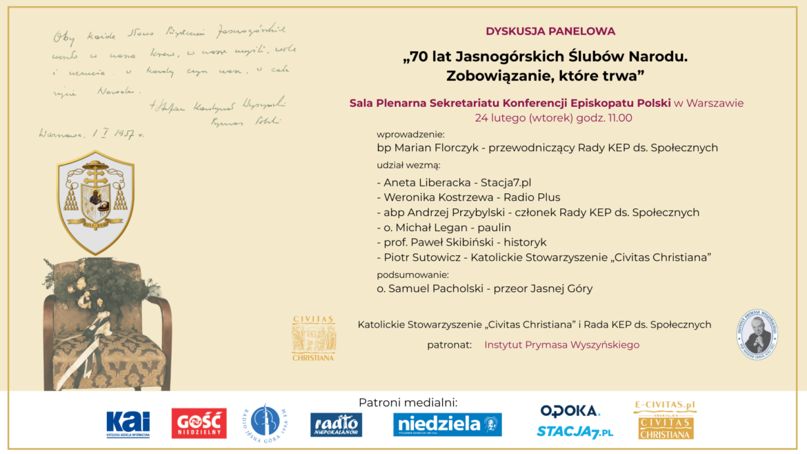 Panel o Jasnogórskich Ślubach Narodu - 24.02 sekretariat KEP w Warszawie