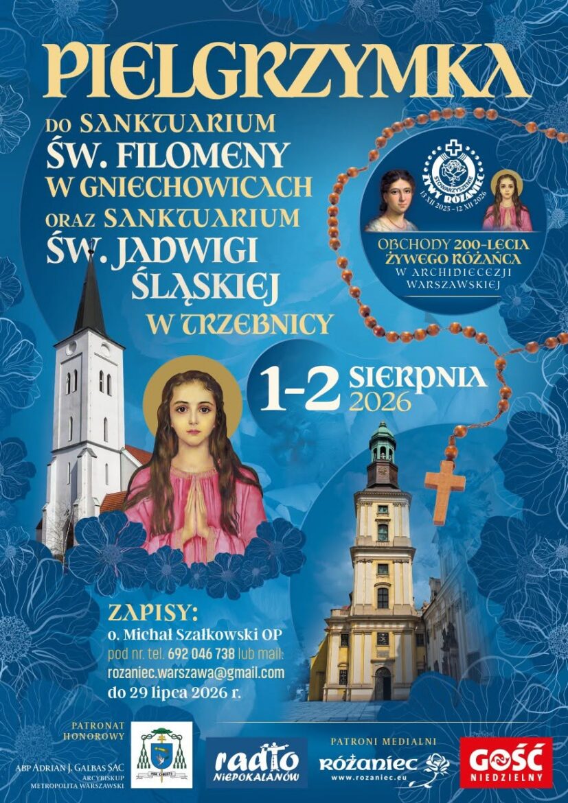Gniechowice/Trzebnica: Jubileuszowe Pielgrzymki w ramach obchodów 200-lecia powstania Żywego Różańca: 1,2 sierpnia